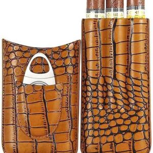 Cigar Case in Premium Leather, Cigar Storage Box Holds up to 3 Cigars